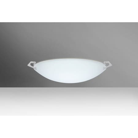 Besa Lighting Sonya 13 Ceiling, Satin Frost, Satin Nickel Clips, 1x11W LED 841725-LED-SN